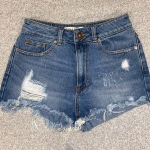 Bullhead Denim Co Ripped Denim Shorts ; Size 3